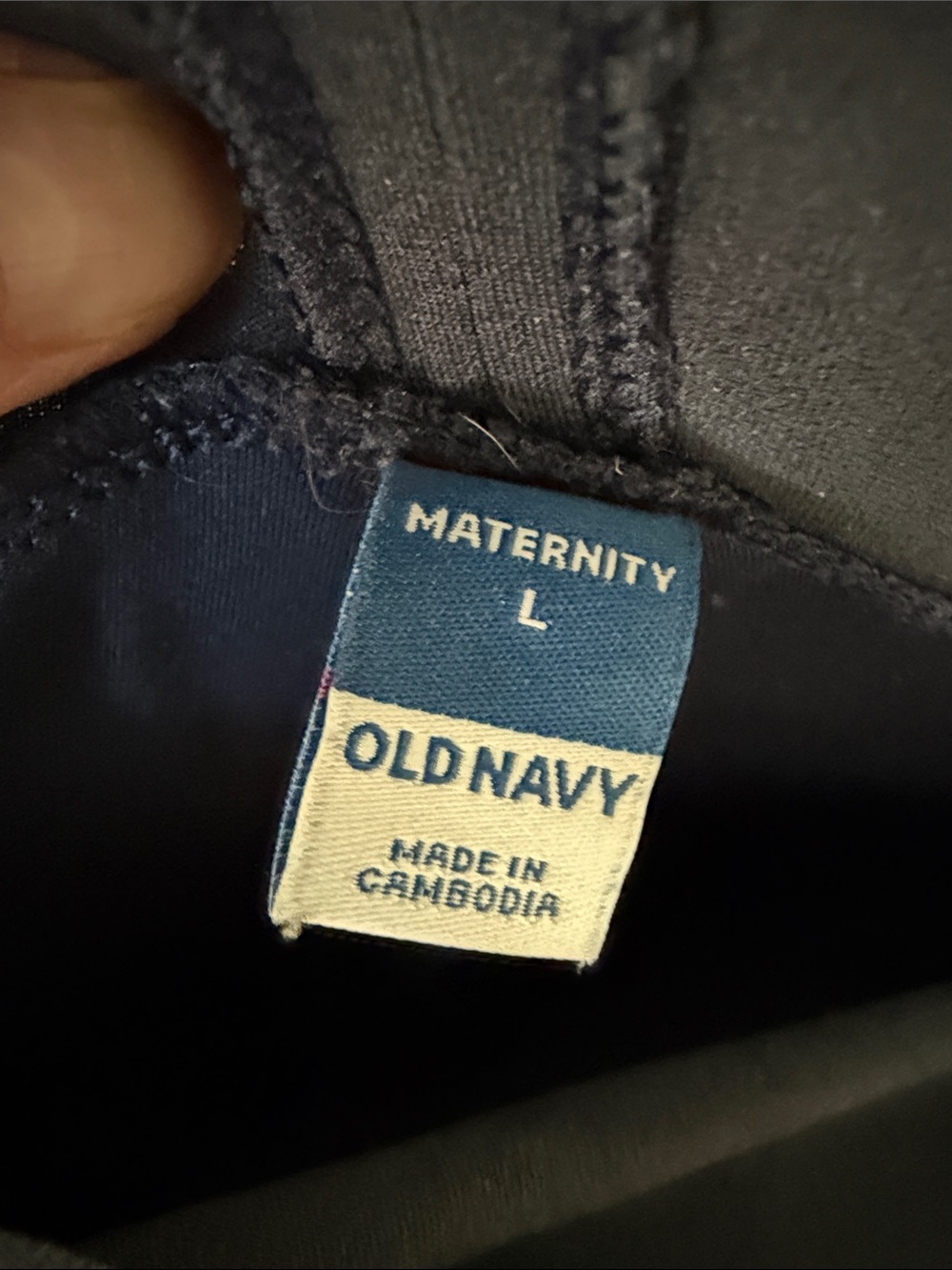 Maternity crop flare navy pants - Picture 2 of 3